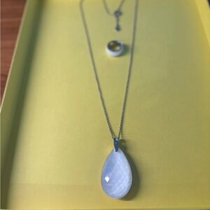 Emporio Armani Women’s Crystal Pendant Necklace and Ring Set 2psc WORN ONCE